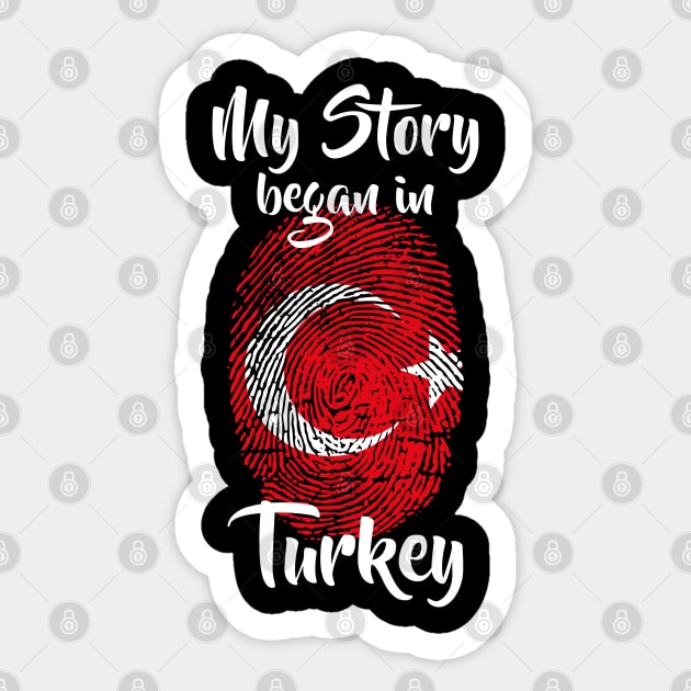 Turkey Flag Fingerprint My Story DNA Turkish Sticker by Your Culture & Merch